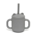 Petit Monkey silicone sippy cup with ears pewter green