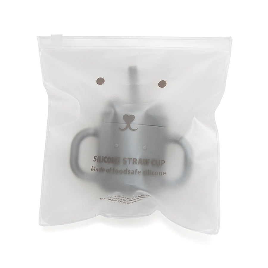Petit Monkey silicone sippy cup with ears pewter green 8719244226177