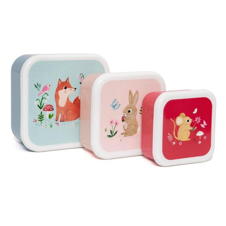 Petit Monkey snack box set woodland blue 12 x 12 cm