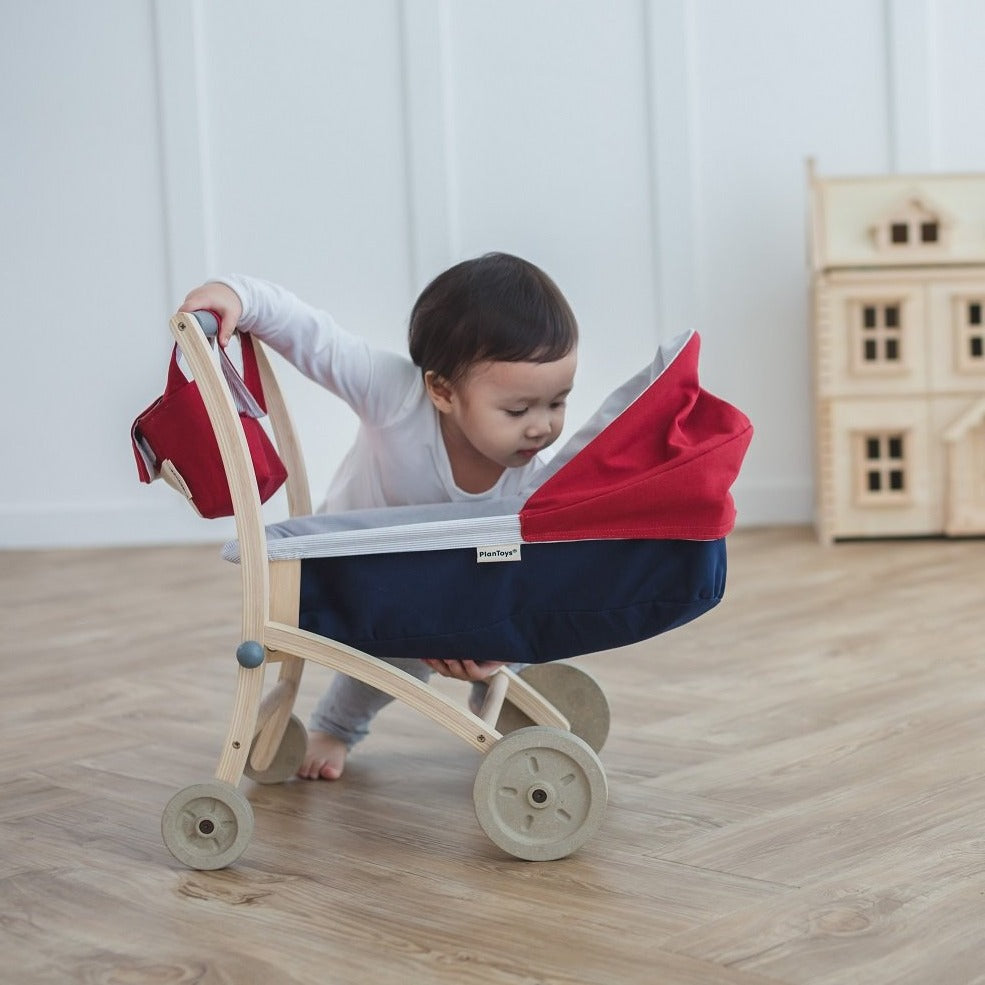 Plan Toys doll pram 2yrs+