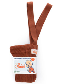 Silly Silas tights with feet cotton cinnamon 6-12 m