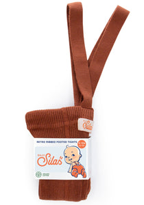 Silly Silas tights with feet cotton cinnamon 3-6 m