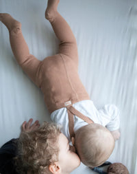 Silly Silas tights with feet cotton light brown 3-6 m