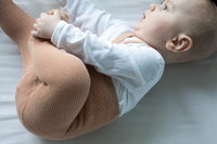 Silly Silas tights with feet cotton light brown 3-6 m