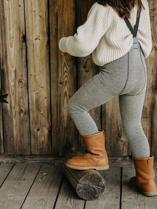 Silly Silas tights without feet wool granite gray 6-12 m