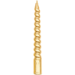 Spiral candles gold 10 cm set of 10