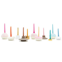 Spiral candles gold 10 cm set of 10