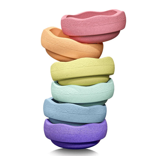 Stapelstein stacking stones Rainbow pastel 6 pcs