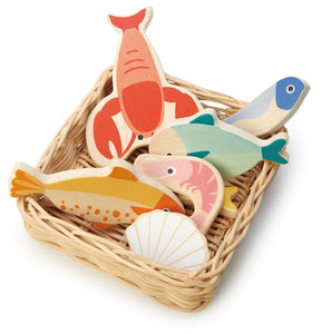 Tender Leaf Toys basket with seafood 3yrs+