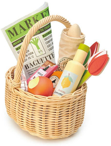 Tender Leaf Toys shopping basket with groceries 3yrs+