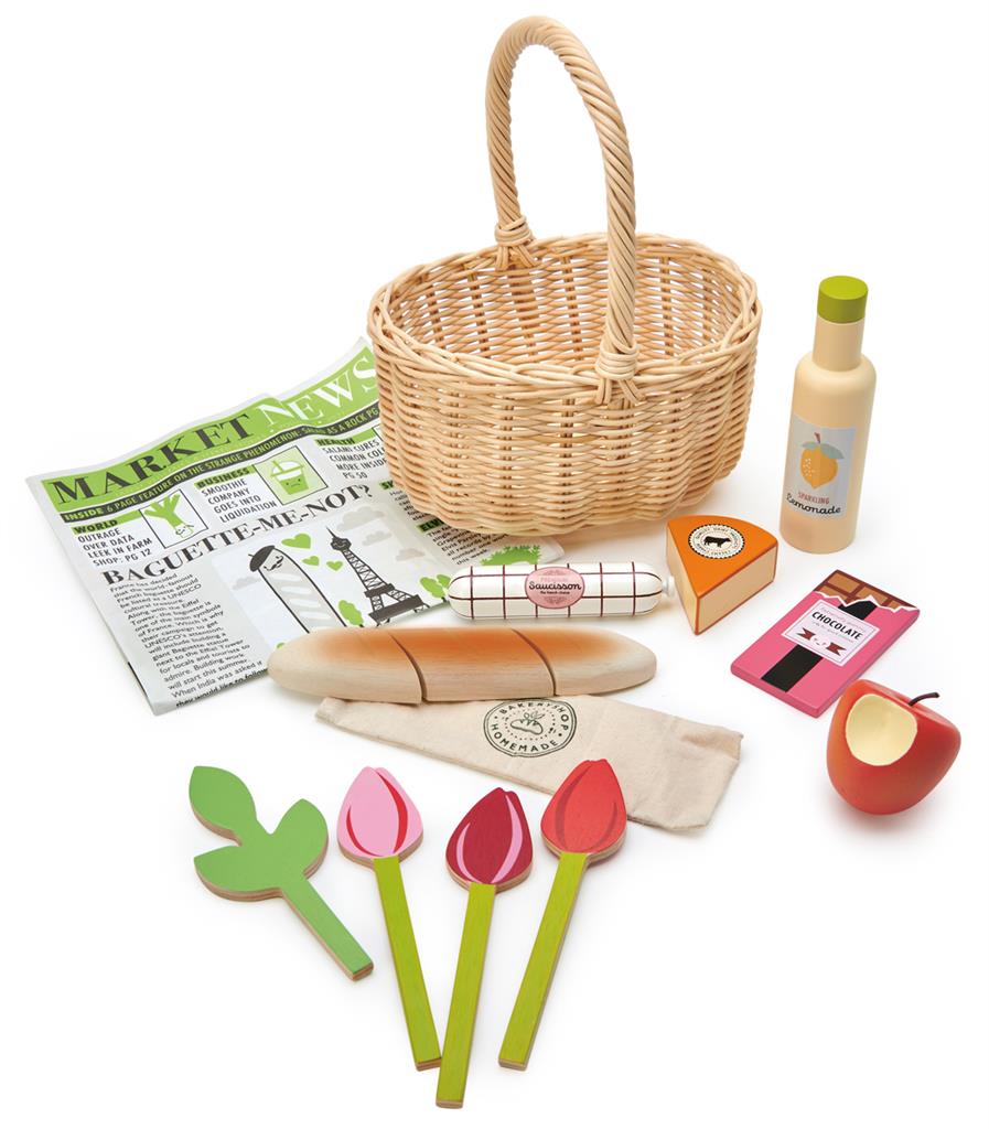 Tender Leaf Toys shopping basket with groceries 3yrs+ 191856082866