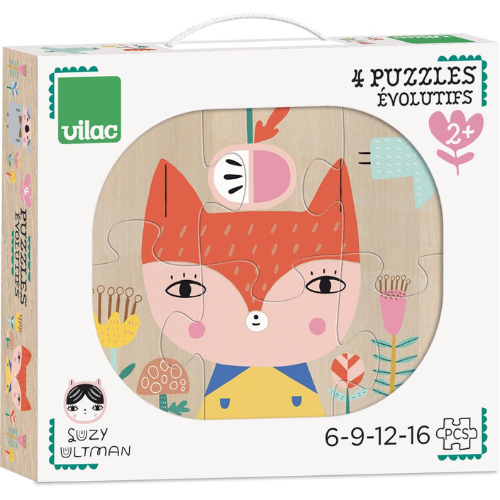 VILAC 4 wooden puzzles Suzy Ultman 2 yrs+