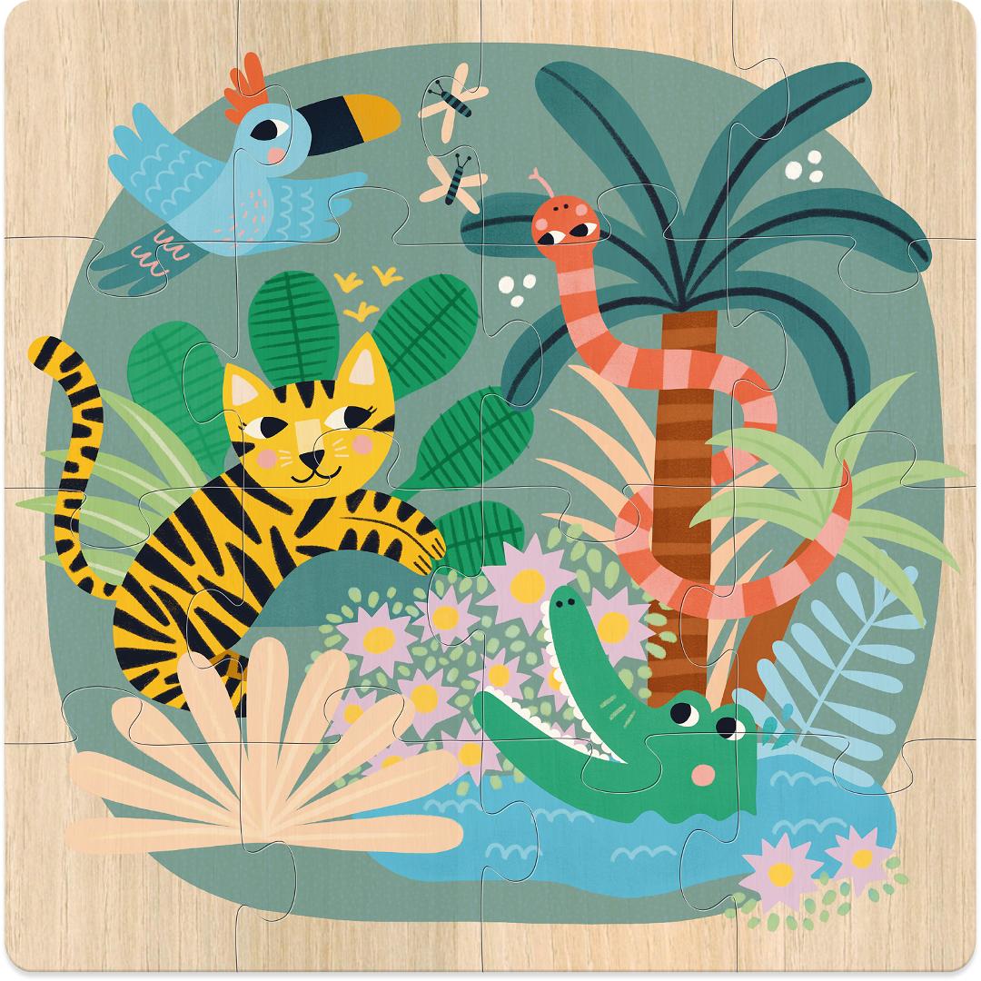 VILAC puzzles land sea air 4 yrs+ / 3 x 16 pcs