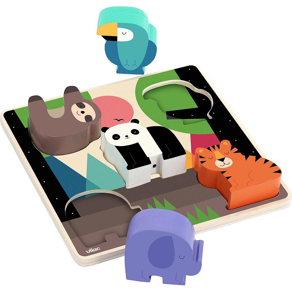 Buy VILAC puzzle with sound jungle 5 pcs / 18 m+