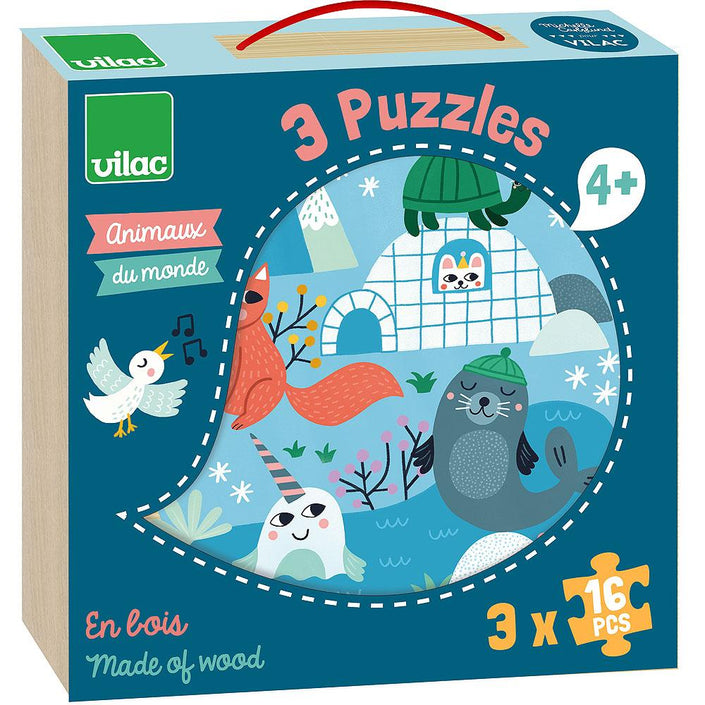 VILAC puzzles animals of the world 4 yrs+ / 3 x 16 pcs