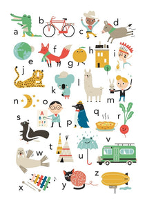 Petit Monkey alphabet poster alligator 50 x 70 cm EN