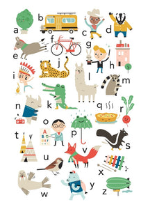 Petit Monkey alphabet poster artichoke 50 x 70 cm NL