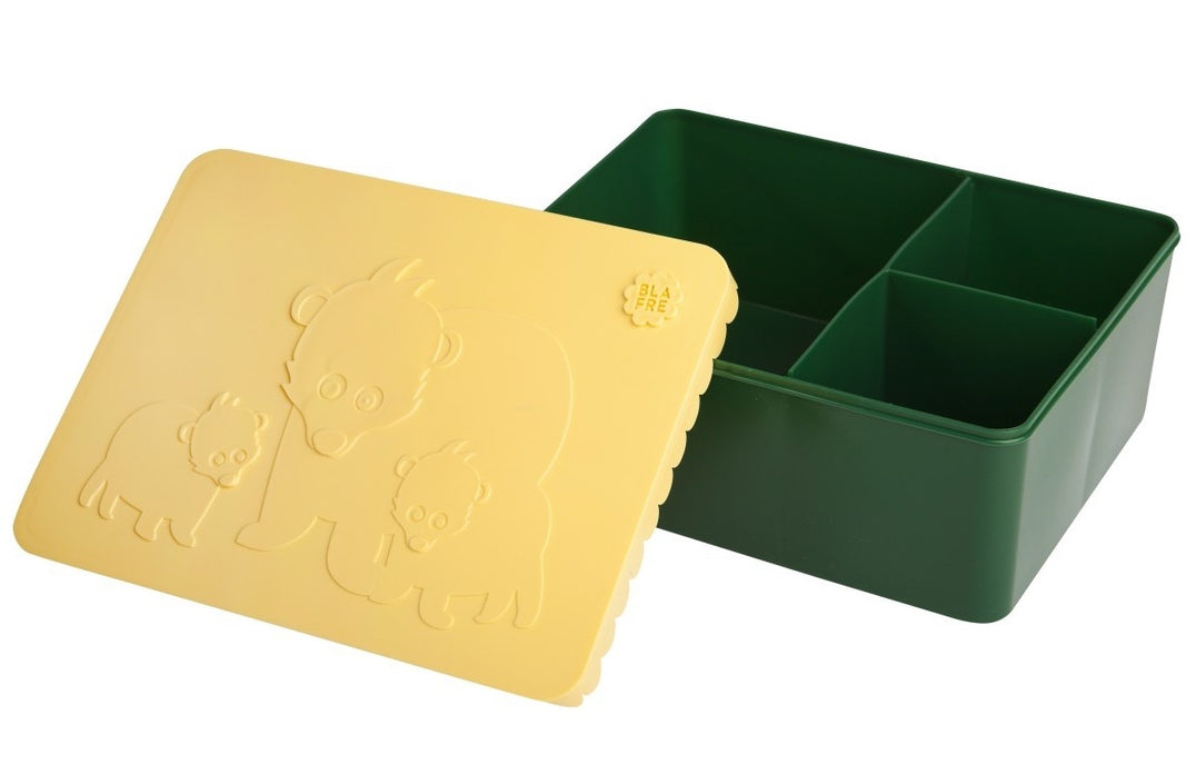 BLAFRE lunch box polar bear dark green soft yellow
