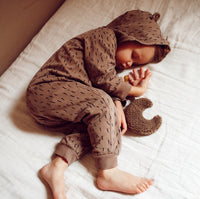 Dappermaentje pacifier cloth moon teddy coffee