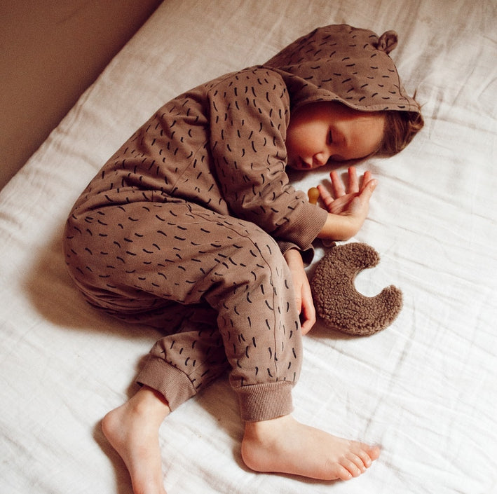 Dappermaentje pacifier cloth moon teddy coffee