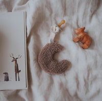 Dappermaentje pacifier cloth moon teddy coffee