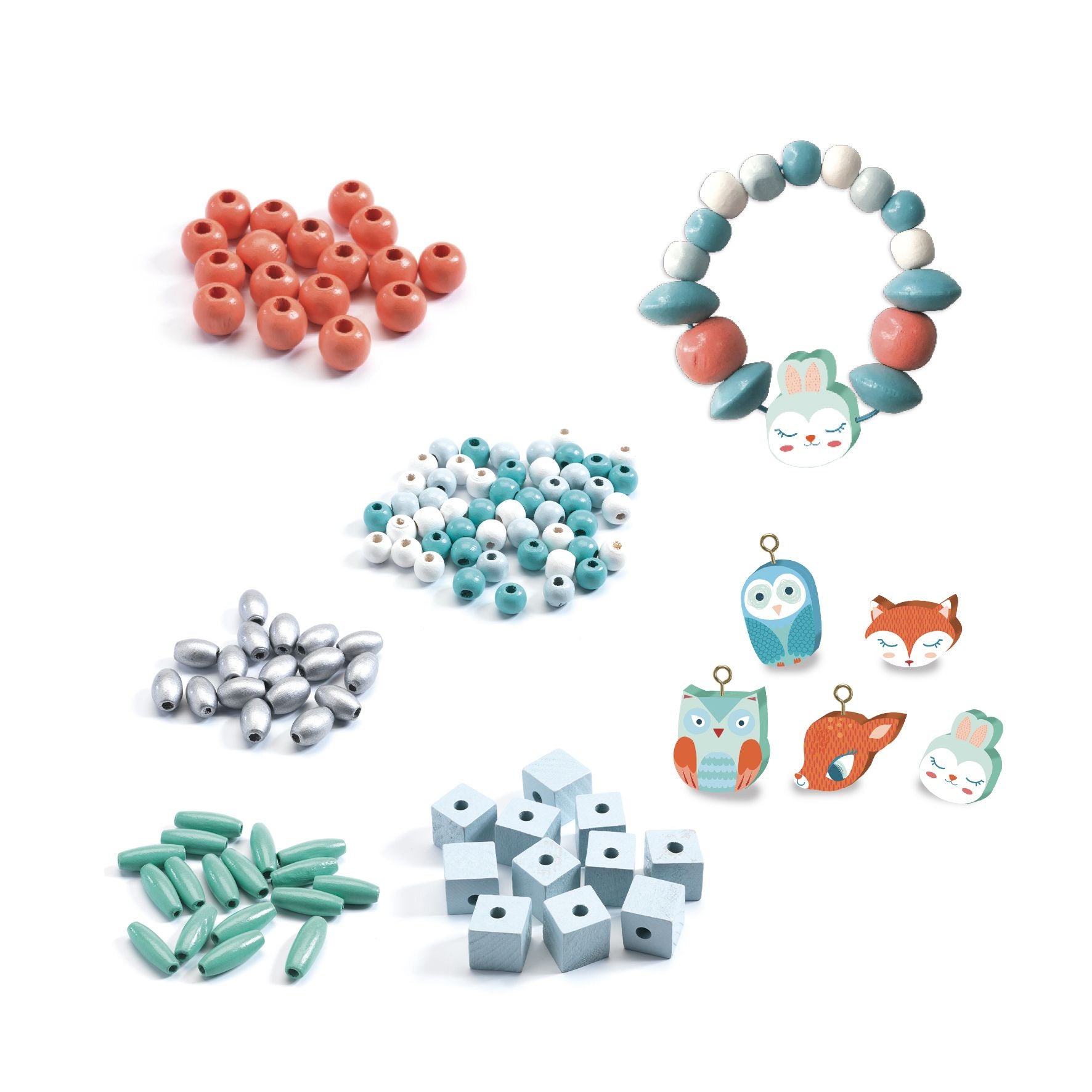 DJECO wooden beads small animals 4 yrs+