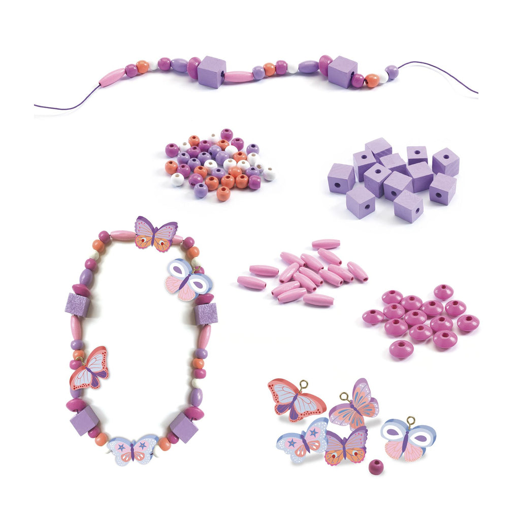 DJECO wooden beads butterflies 4 yrs+ 3070900098107