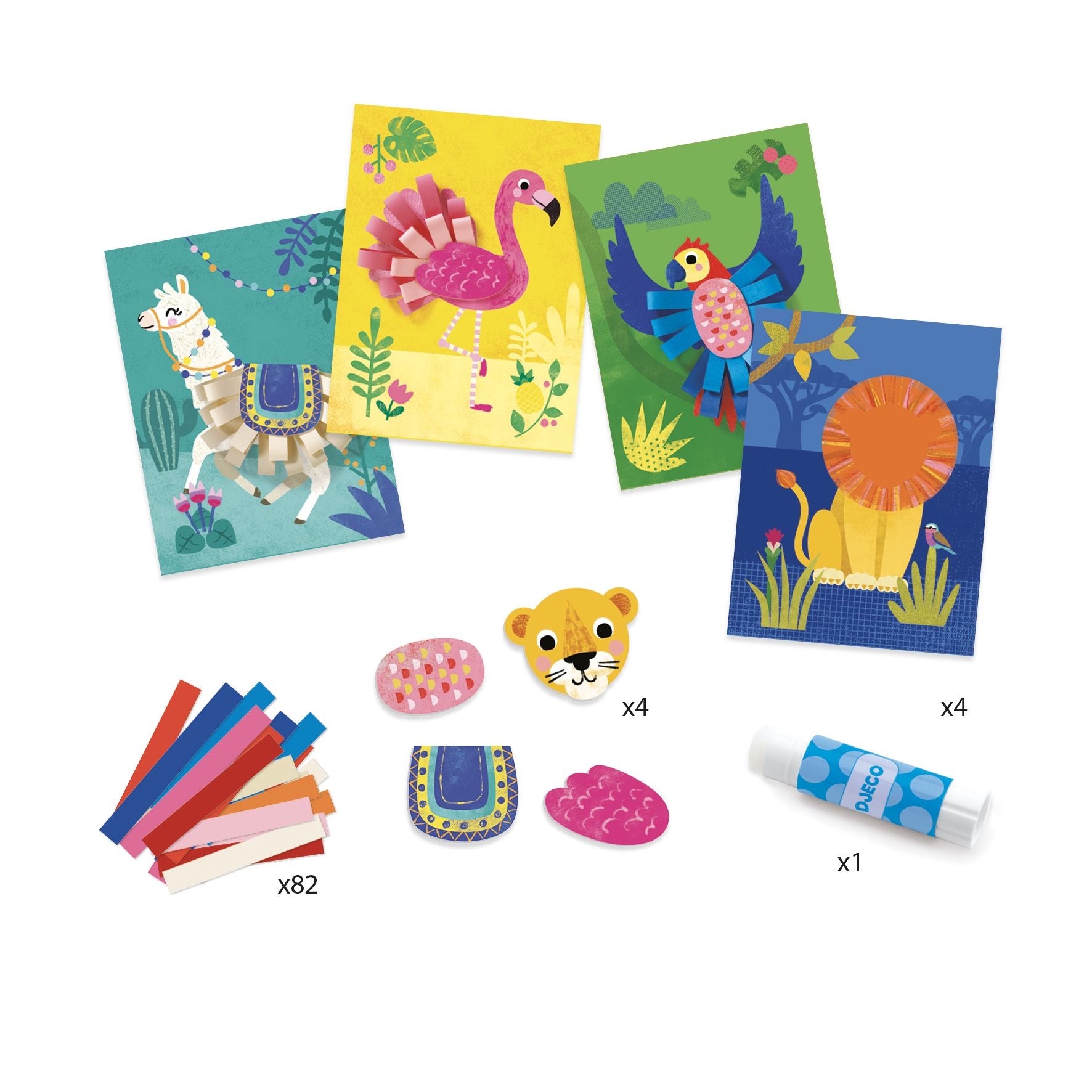 DJECO paper collages animals 3 yrs+