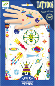 DJECO glow in the dark tattoos Space Oddity