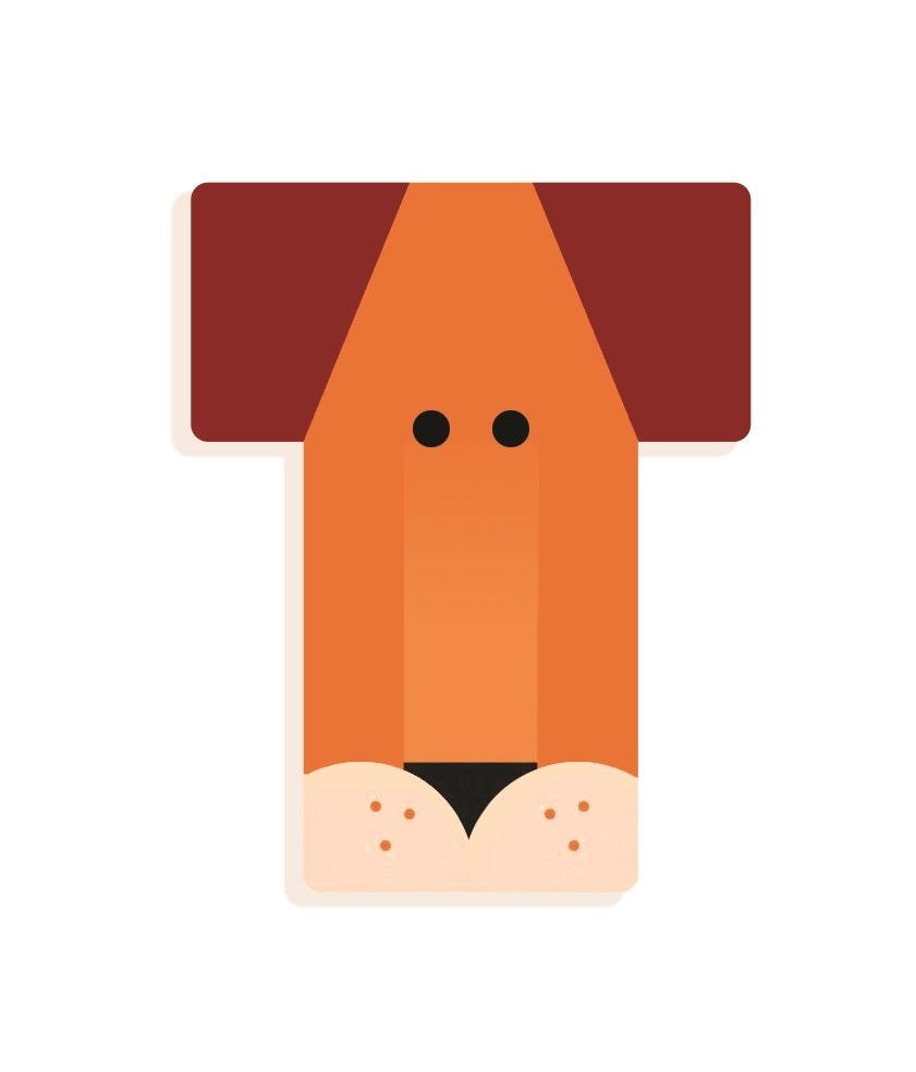 DJECO wooden letter designed animal T