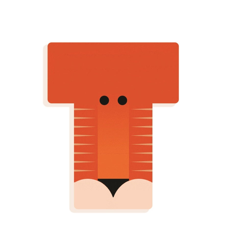 DJECO wooden letter designed animal T