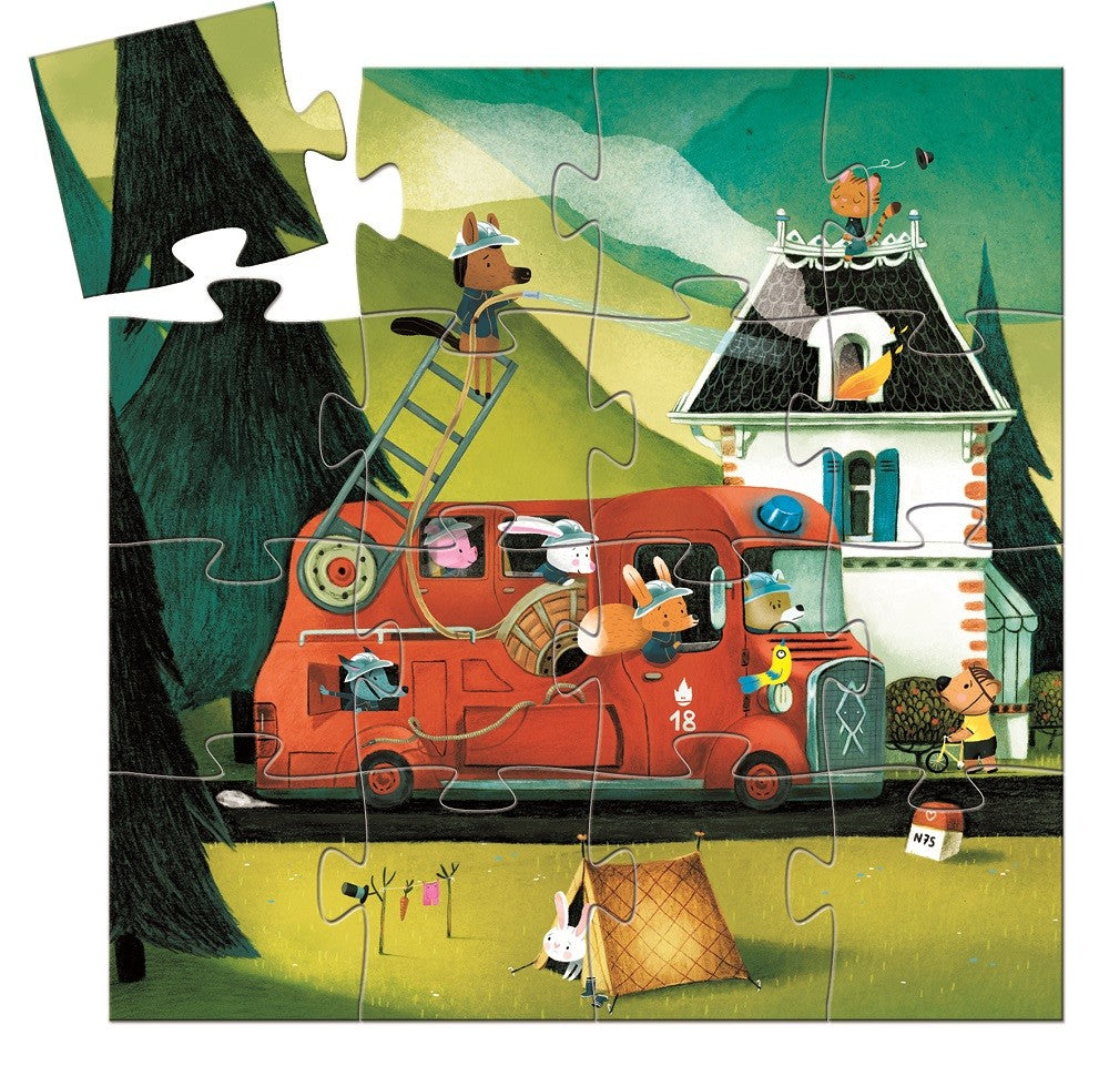 DJECO puzzle fire truck 2 yrs / 16 pcs