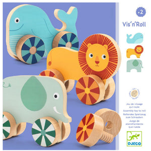 DJECO screw animals Vis'n'Roll 2yrs+