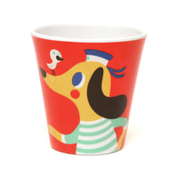Petit Monkey melamine cup dog and wolf red