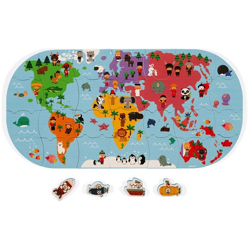 JANOD bath puzzle World map 3yrs+