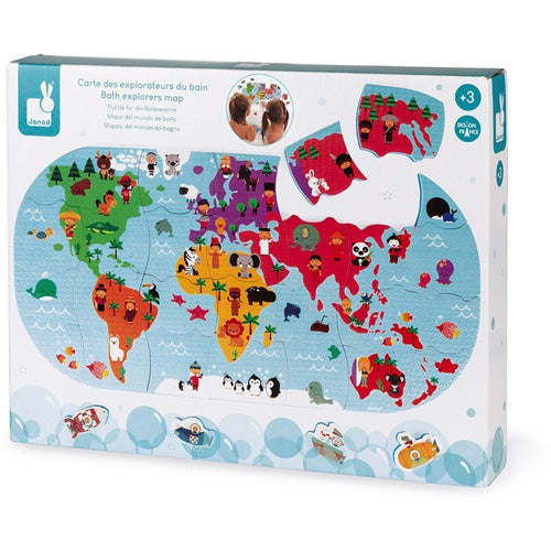 JANOD bath puzzle World map 3yrs+