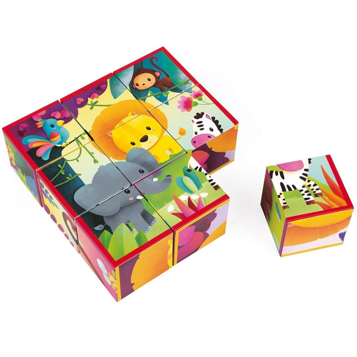 JANOD block puzzle jungle animals 2 yrs+ / 9 pcs