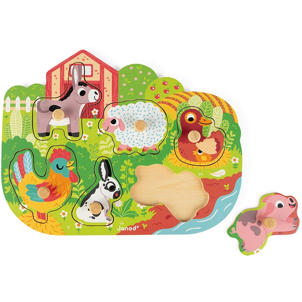 JANOD button puzzle farm 18 months+