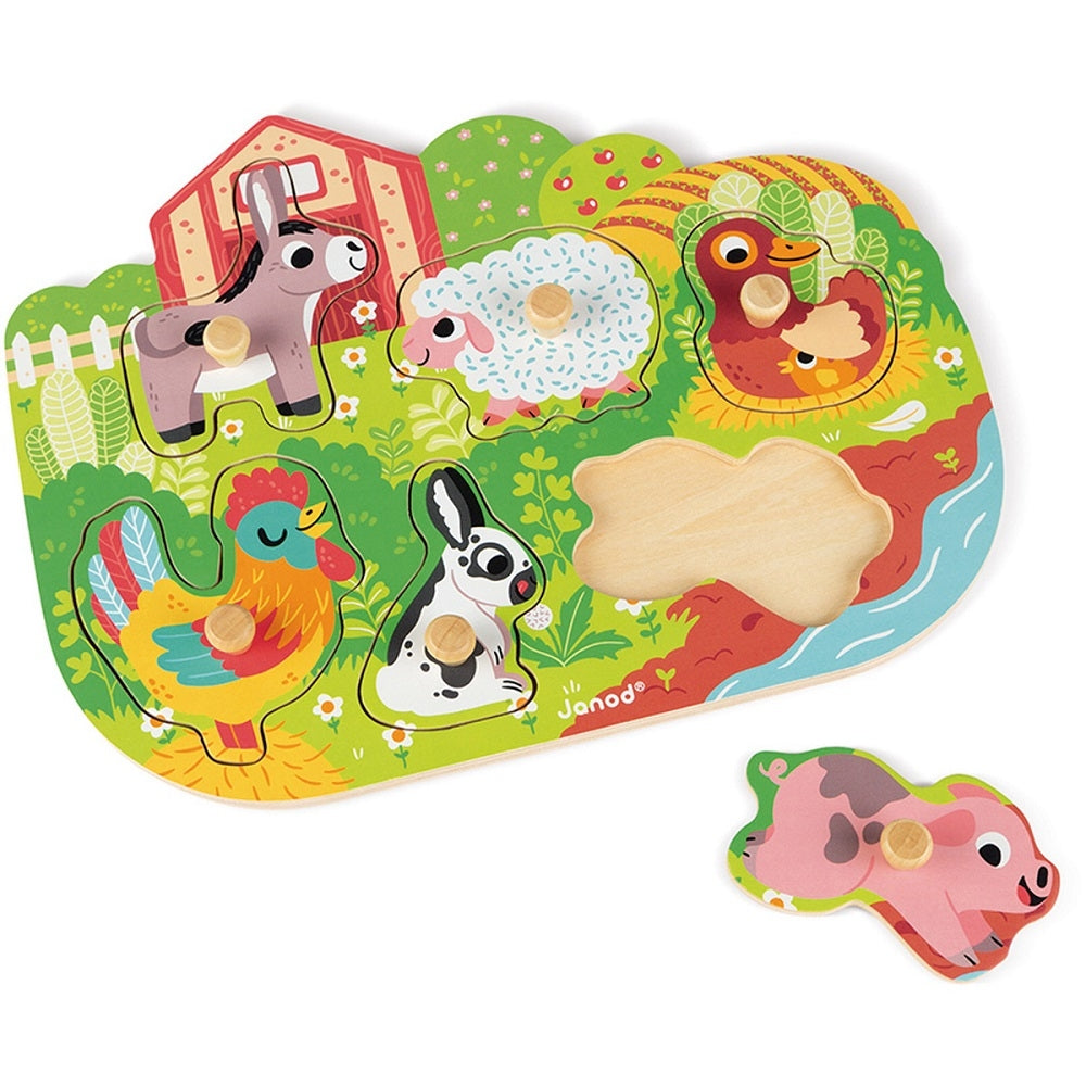 JANOD button puzzle farm 18 months+ 3700217370961