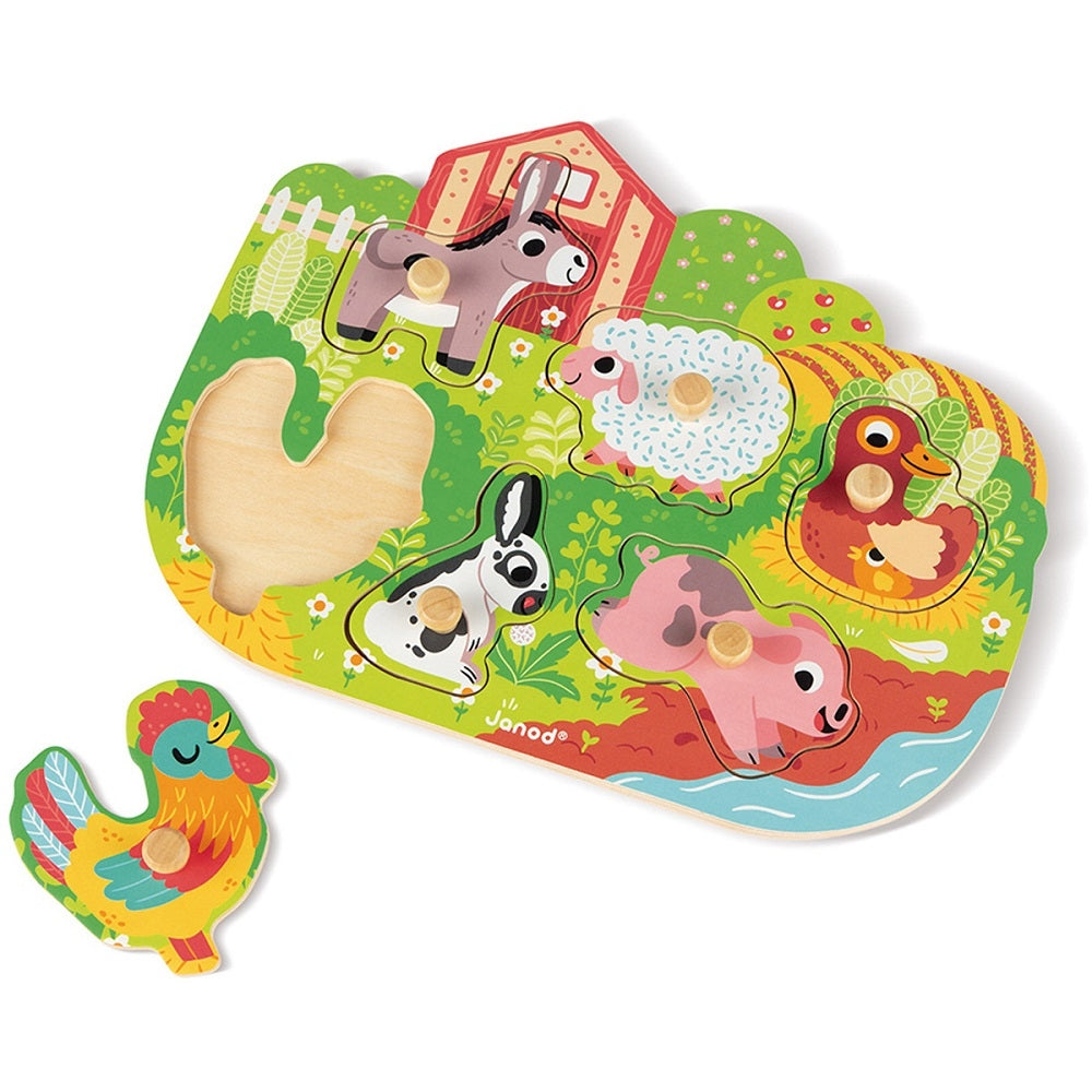 JANOD button puzzle farm 18 months+ 117096
