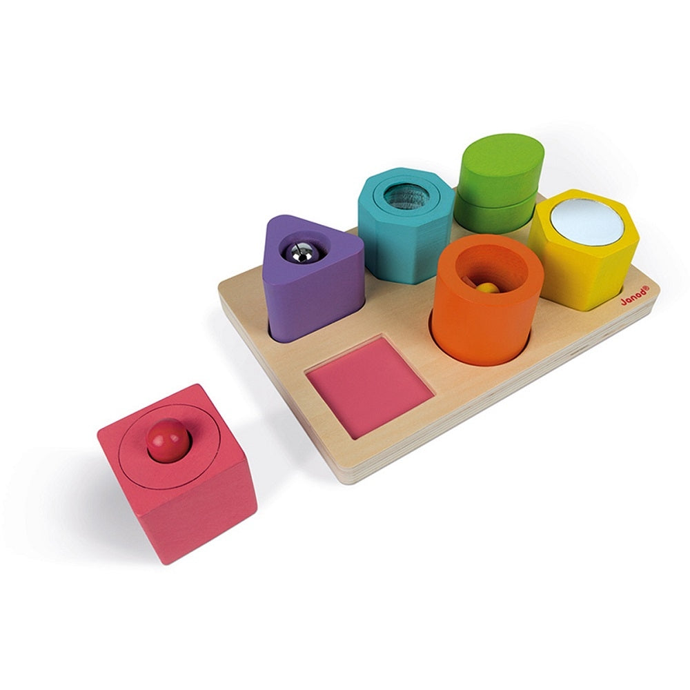 JANOD wood shape + sound puzzle 12 months + 3700217353322
