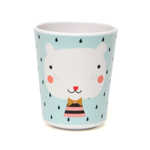 Petit Monkey melamine cup bear drop light blue