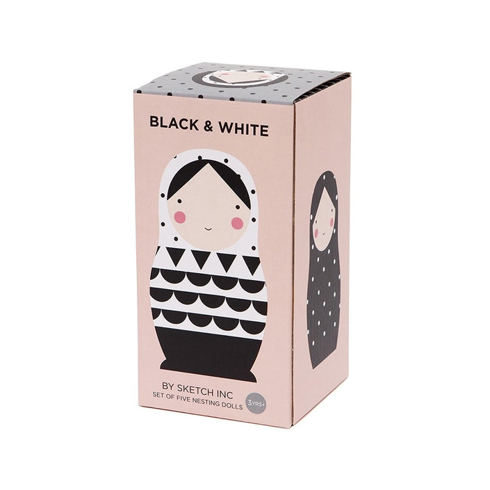 Petit Monkey nesting dolls black and white