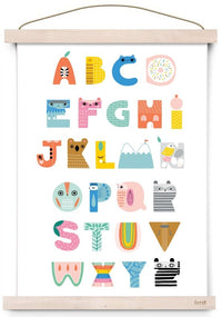Petit Monkey alphabet poster Suzy's ABC 29.7 x 42 cm