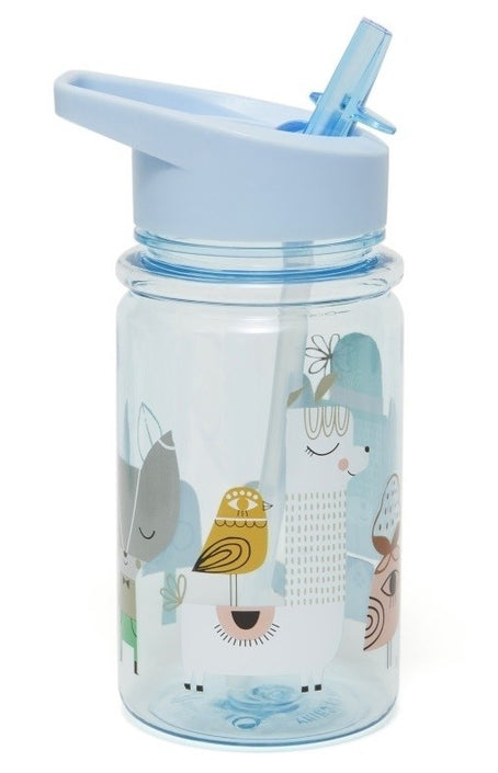 Petit Monkey drinking bottle Lama & Friends blue