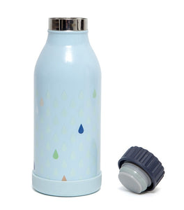 Petit Monkey thermos flask stainless steel drops blue