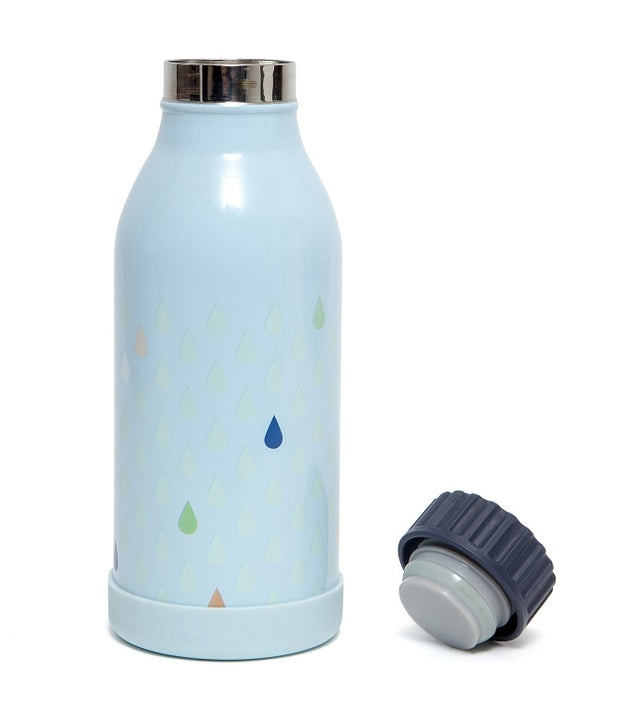 Petit Monkey thermos flask stainless steel drops blue