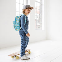 Petit Monkey children's backpack airplanes blue