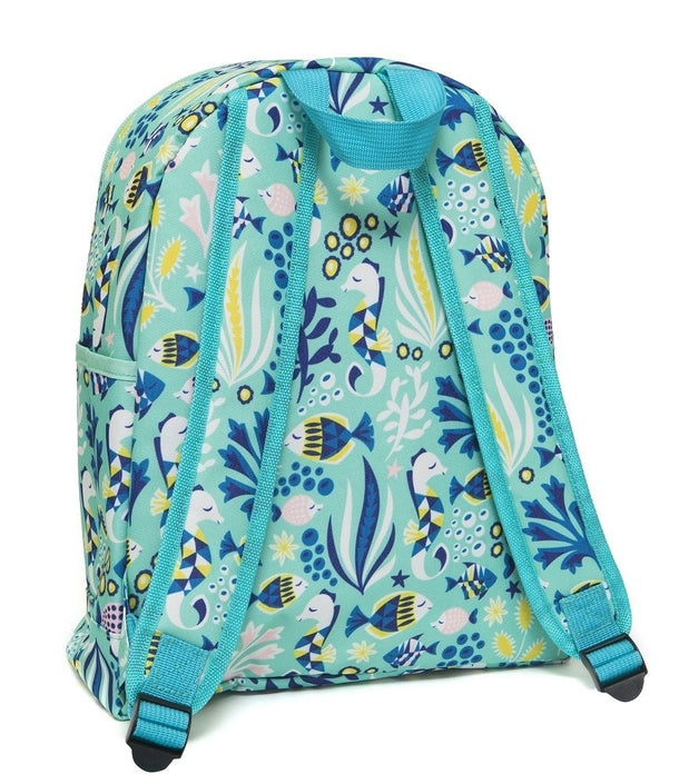 Petit Monkey children's backpack under the sea green