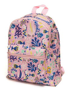 Petit Monkey children's backpack under the sea pink